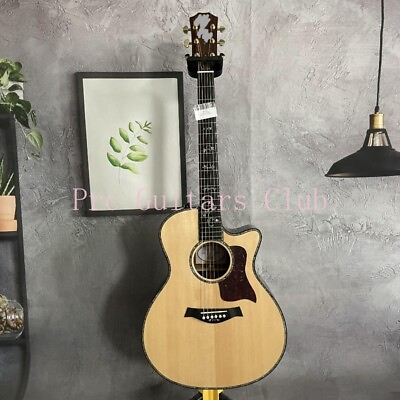 #ad Factory Solid Spruce Top 916 Acoustic Electric Guitar Fretboard Flower Inlay