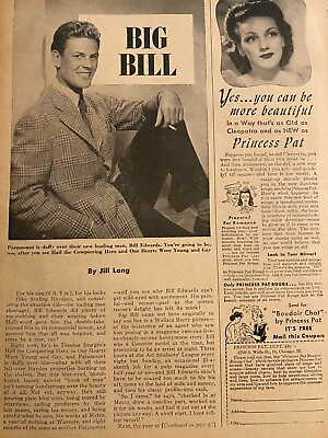 #ad Bill Edwards William Full Page Vintage Clipping