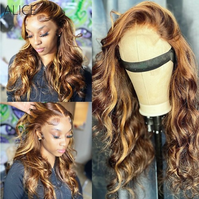 #ad 13x4 Lace Front Human Hair Wigs Body Wave 180% Density With Baby Hair Brazilian