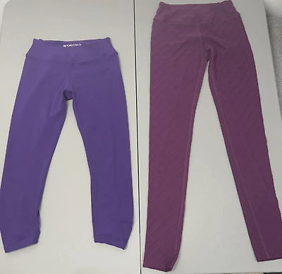 #ad Beyond Yoga Leggings Women M Purple 28quot; 20quot; inseam Lot of Two Stretch Soft