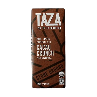 #ad Taza Chocolate Stone Ground Organic Dark Bar Cacao Crunch 2.5 Oz
