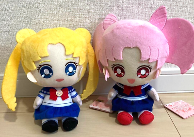 #ad New Sailor Moon Usagi Chibiusa 2 Sits Plush doll Japan Fast Ship