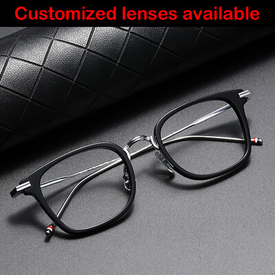 #ad Titanium Eyeglass Frames Men Ultralight Retro 49 mm Glasses Frame RX Demo Lens