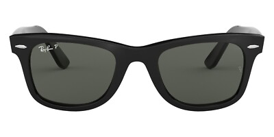 #ad Ray Ban Unisex Sunglasses RB2140 901 58 Shiny Black Square Green Polarized 50mm
