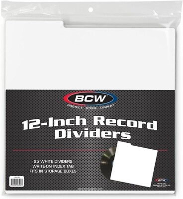 #ad 10 Piece 12 inch Vinyl Record Dividers with Tabs White Archival Quality BCW