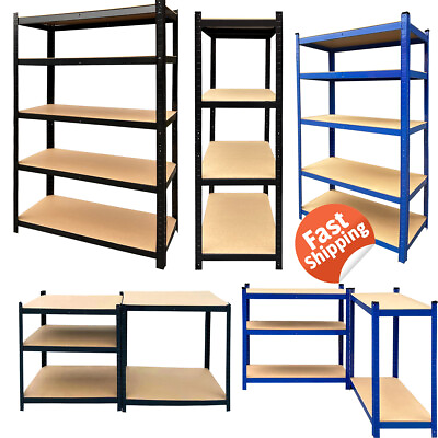 #ad Metal Rack 5 Shelf Heavy Duty Steel Garage Shelving Storage Shelves Adjustable