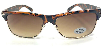 #ad Classic 80#x27;s Vintage Retro Brown Lens Sunglasses Plastic Metal Tortoise Frames