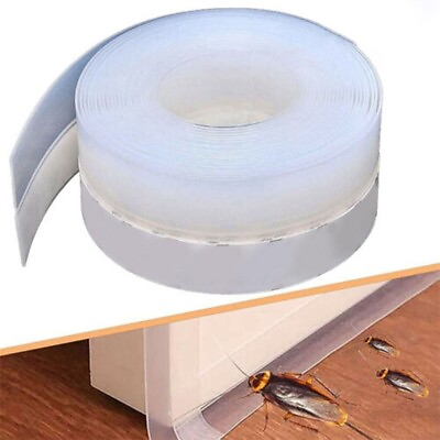 #ad 1* set Door Tape Adhesive Silicone Draught Excluder Weather Seal Strip Tape#?# $10.33