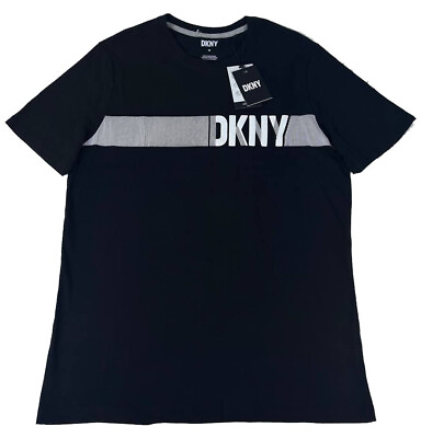 #ad New DKNY Men#x27;s Short Sleeve Classic Fit T Shirt Stretch Black DK43GT111 Medium