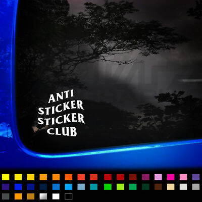 #ad ANTI STICKER CLUB Funny Sticker Decal For Car Van Window Bumper Caravan JDM DUB