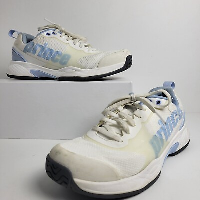 #ad Prince Cross Court Women#x27;s Size 7 Tennis Shoes White Powder Blue Lace Up