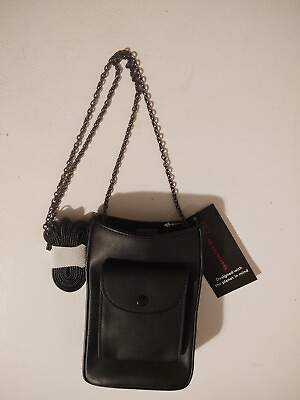 #ad New Purse Phone Pocket Crossbody Black Long Metal Chain Strap Wallet Pocketbook