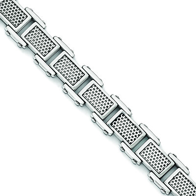 #ad Chisel Stainless Steel Polished and Brushed Bracelet 8.5quot;