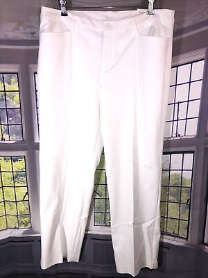 #ad Christopher Banks 16 NWT Shaped Fit Mid Rise Trouser WHITE Pants 4926 amp; Smudge