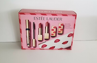 #ad Estee Lauder Sculpted envy Lips Set 3 Full Sizes color#561 #420 Mascara w bag