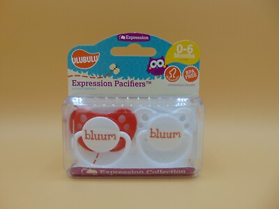 #ad ULUBULU Expression Pacifiers Bluum 0 6 Months BPA Free New Sealed