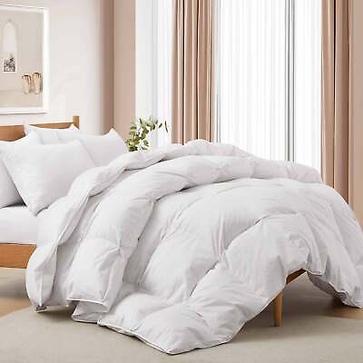 #ad Fluffy Feather and Down Comforter Pinch Pleated Cotton Shell King or Queen