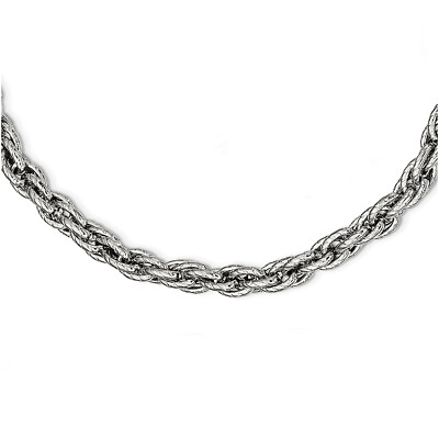 #ad Chisel Stainless Steel Polished Textured Fancy Rope 24in Necklace SRN2317 24quot;