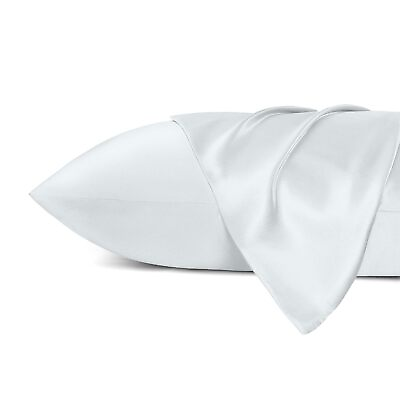 #ad Satin Pillowcase 2 PackWhite Queen Size Silk Pillowcase with Hidden Zipper ...
