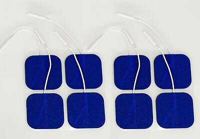 #ad 2quot;x2quot; Blue Cloth Self Adhesive Electrodes Reusable TENS EMS Pads 8 Pack $8.99