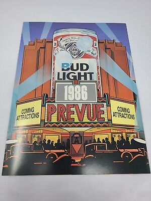#ad Vintage 1986 Bud Light Prevue Brochure w 3 D Glasses Budweiser Anheuser Busch