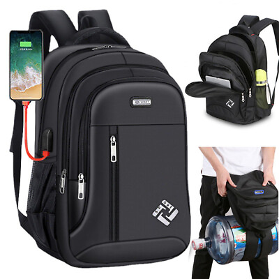 #ad Oxford Anti theft Laptop Backpack 18quot; Travel Business Shool Book Bag w USB Port $18.99