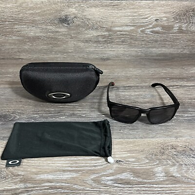 #ad Oakley Men Sunglasses Holbrook Matte Tonal Black USA Flag Prizm Lens Case Bundle
