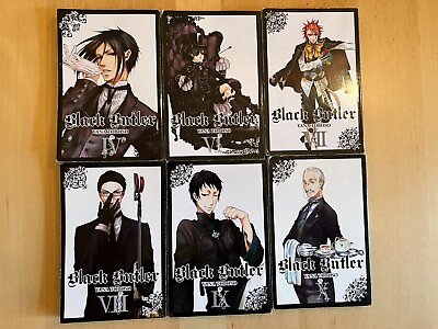#ad English Manga Lot of 6 Black Butler 4 6 7 8 9 10 by Yana Toboso Yen Press Good