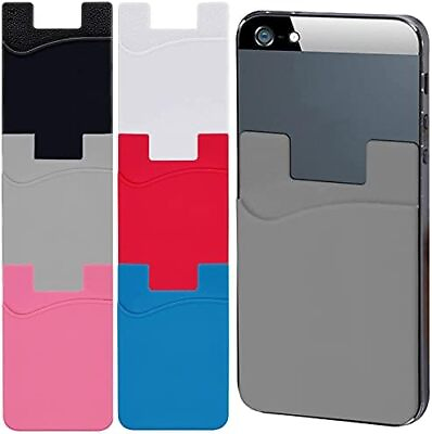 #ad 6PCS Phone Card Holder Cell Phone Wallet Silicone Adhesive ID Business Credit