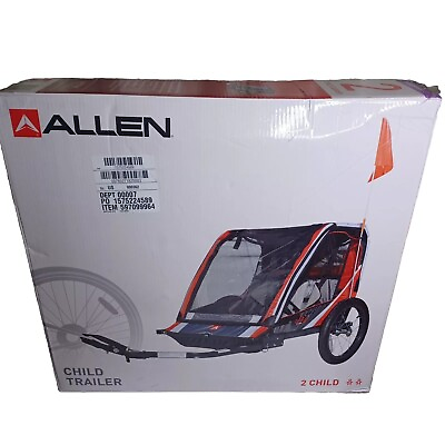 #ad Allen Sports Deluxe Steel 2 Child Bicycle Bike Trailer Model T2 Red Brand New