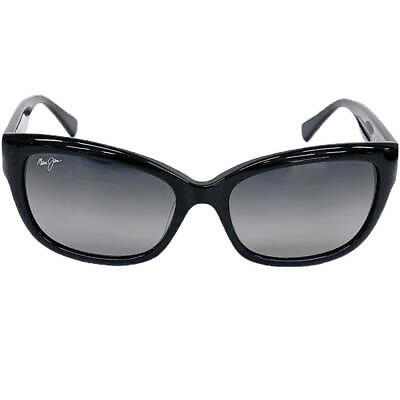 #ad Polarized Sunglasses Acetate Cat Eye Maui Jim Plumeria MJ768 02 Black Gloss Neut