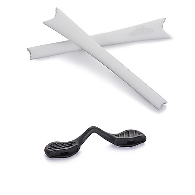 #ad #ad New Walleva White Earsocks Black Nosepads For Oakley Radar Sunglasses