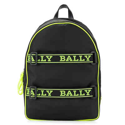 #ad Bally Black Men#x27;s Logo tape Buckle detail Backpack 6228632