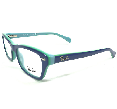 #ad Ray Ban Kids Eyeglasses Frames RB1550 3657 Blue Rectangular Cat Eye 46 15 125