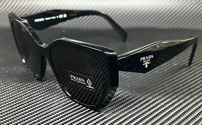 #ad PRADA PR 19ZS 1AB5S0 Black Dark Grey Women#x27;s 55 mm Sunglasses