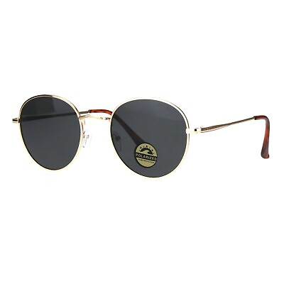 #ad Polarized Lens Sunglasses Vintage Fashion Round Light Metal Frame UV400
