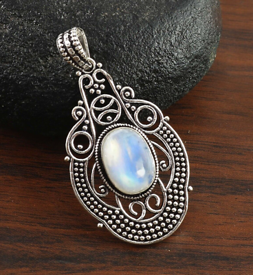 #ad Moonstone Gemstone 925 Sterling Silver Handmade Pendant Jewelry 2quot;