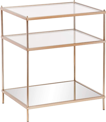 #ad Knox Mirrored Side Table 3 Tier Copper