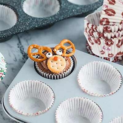 #ad 100pcs set Muffin Cup Christmas Style Beautiful Practical Food Grade Cupcake