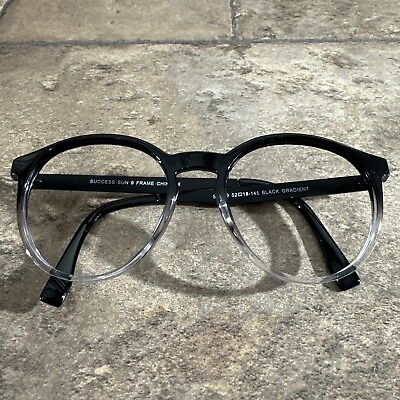 #ad Success SUN 9 Black Clear Round Eyeglasses Sunglasses Frames 52 18 145 47mm