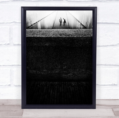 #ad Walking People Street Concrete Man Tunnel Perspective Black amp; White Walk Print
