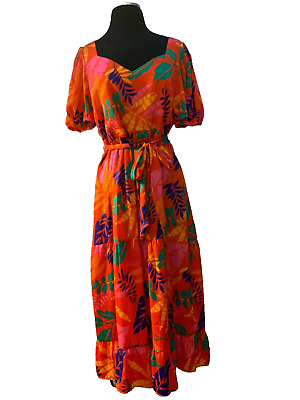 #ad Skies Are Blue Women#x27;s Tropical Print Dress NWT Size Medium
