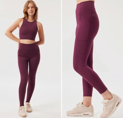 #ad Girlfriend Collective Size XS Compressive Pocket Legging in Plum Purple 28”