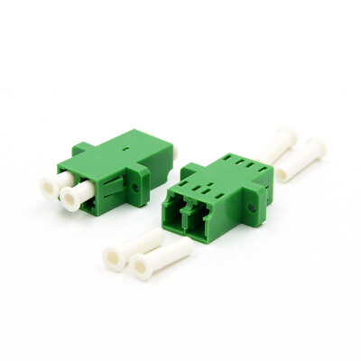 #ad 50pc FTTH Cable Flange LC APC Dual Optical SM Duplex Coupler Fiber Optic Adapter