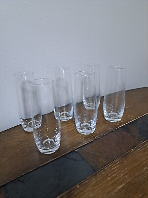 #ad Stemless Clear Champagne Flutes Wine Glasses 8 oz. Lot of 6