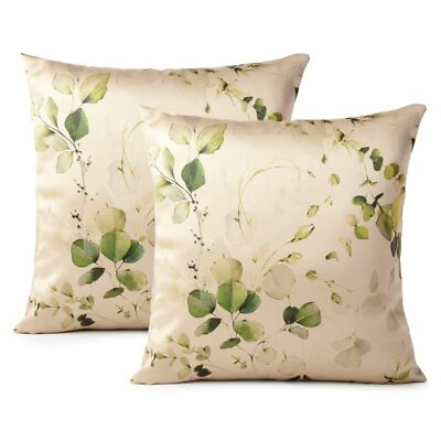 #ad Encasa Homes Decorative Cushion Cover 18quot; x 18quot; 18 x 18 inch L1 Olive Flo...