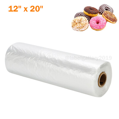 #ad 12quot; x 20quot; Plastic Produce Bag on a Roll Clear Food Fruits Vegetable Storage Bags