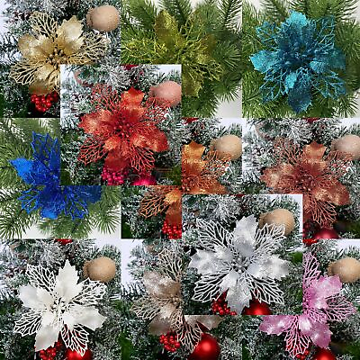 #ad Xmas Flowers Christmas Tree Decorative Festival Holiday Party Home Decor 5pcs