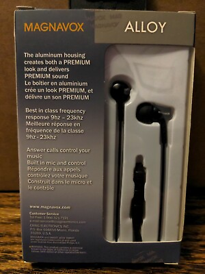 #ad Magnavox MHP4859 BK In Ear Headphones With Call Control $8.99