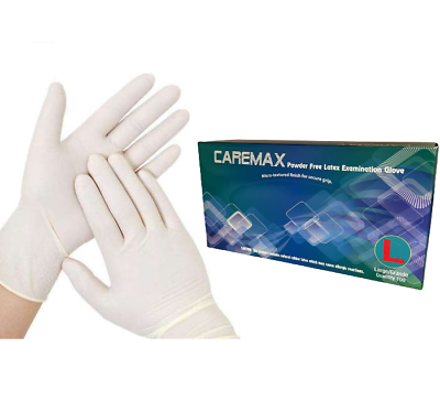#ad 1000 Large Premium Latex Powder Free Disposable Exam Gloves 10 Boxes of 100